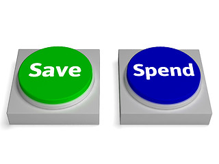 Image showing Save Spend Buttons Shows Saving Or Spending