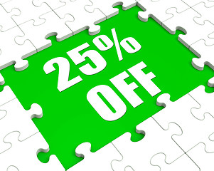 Image showing Twenty Five Percent Off Puzzle Means Cut Reduction Or Sale 25%