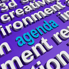 Image showing Agenda In Word Cloud Shows Schedule Program