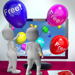 Image showing Balloons With Free Showing Freebies and Promotions Online