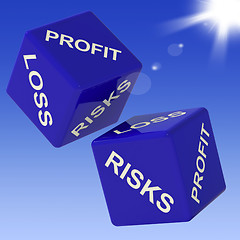 Image showing Profit, Loss, Risks Dice Showing Incomes 