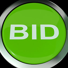 Image showing Bid Button Shows Online Auction Or Bidding