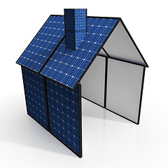 Image showing Solar Panel House Shows Renewable Energy