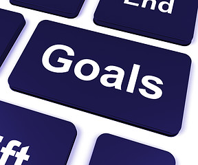 Image showing Goals Key Shows Aims Objectives Or Aspirations