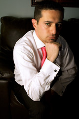 Image showing Businessman on the Couch