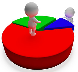 Image showing Pie Chart And 3d Characters Showing Statistics Report