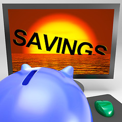 Image showing Savings Sinking On Monitor Showing Monetary Loss