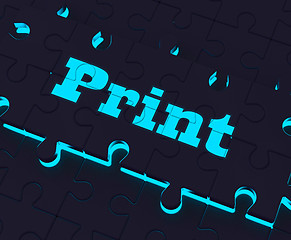 Image showing Print Key Shows Printer Printing Copying Or Printout