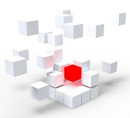 Image showing Unique Red Block Shows Standing Out