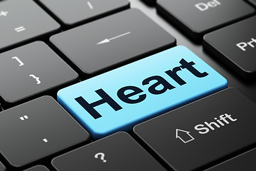 Image showing Health concept: Heart on computer keyboard background