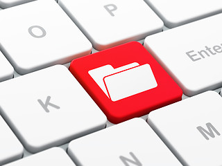 Image showing Business concept: Folder on computer keyboard background