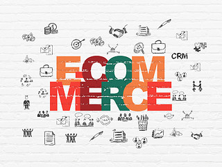 Image showing Business concept: E-commerce on wall background