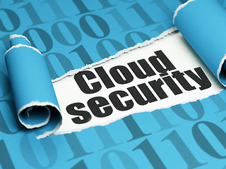 Image showing Cloud technology concept: black text Cloud Security under the piece of  torn paper