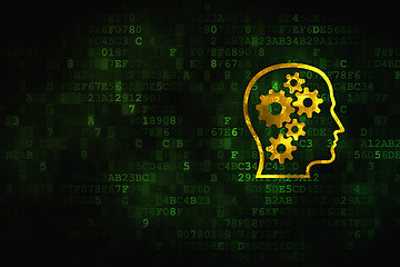 Image showing Business concept: Head With Gears on digital background
