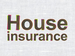 Image showing Insurance concept: House Insurance on fabric texture background