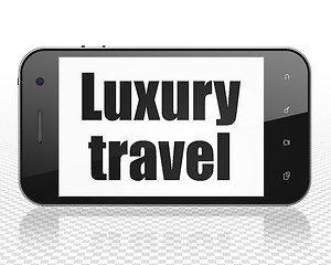 Image showing Tourism concept: Smartphone with Luxury Travel on display
