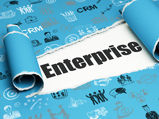 Image showing Business concept: black text Enterprise under the piece of  torn paper