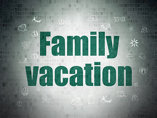 Image showing Tourism concept: Family Vacation on Digital Paper background