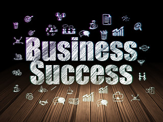 Image showing Business concept: Business Success in grunge dark room