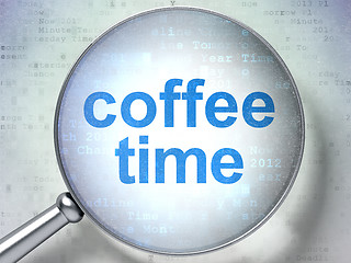 Image showing Time concept: Coffee Time with optical glass