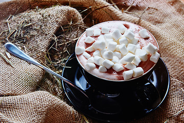 Image showing Cup of cocoa with marshmallows