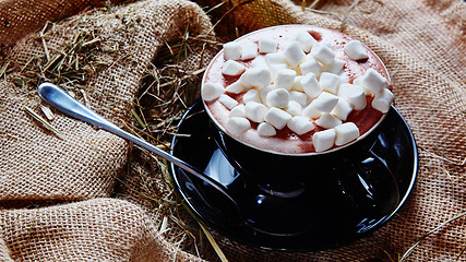 Image showing Cup of cocoa with marshmallows