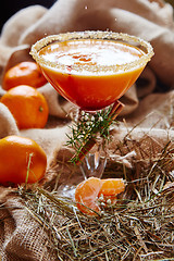 Image showing Fresh juice of ripe mandarins