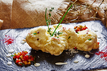 Image showing cauliflower bites, vegetarian food.