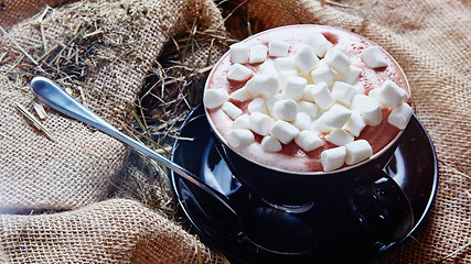 Image showing Cup of cocoa with marshmallows