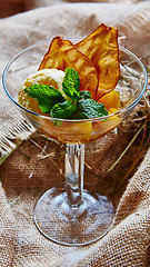 Image showing Homemade ice cream with mint 