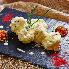 Image showing cauliflower bites, vegetarian food.