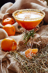 Image showing Fresh juice of ripe mandarins