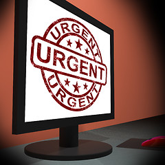 Image showing Urgent On Monitor Showing Rush