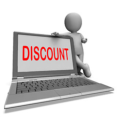 Image showing Discount Laptop Shows Promotional Sale Discount Or Clearance