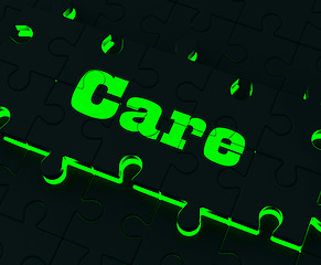 Image showing Care Puzzle Means Healthcare Concerned Careful Or Caring