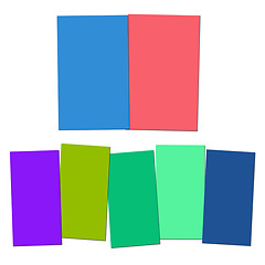 Image showing Two And Five Blank Paper Slips Show Copyspace For 2 Or 5 Letter 