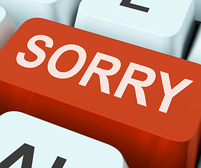 Image showing Sorry Key Shows Online Apology Or Regret