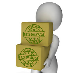 Image showing Ideas Boxes Show Innovation Thinking And Concepts