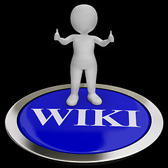 Image showing Wiki Button Shows Online Information Or Encyclopedia