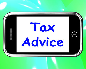 Image showing Tax Advice On Phone Shows Taxation Help Online