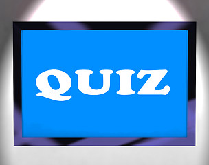 Image showing Quiz Screen Means Test Quizzes Or Questioning Online\r