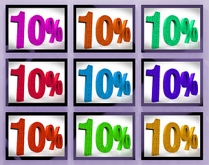 Image showing 10 On Monitors Showing Several Discounts And Promotions