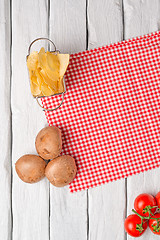 Image showing Wooden kitchen table