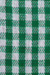 Image showing Green checked fabric