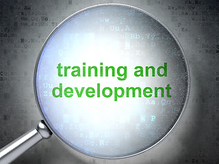 Image showing Learning concept: Training and Development with optical glass