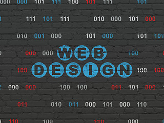 Image showing Web development concept: Web Design on wall background