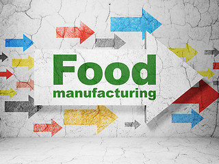 Image showing Industry concept: arrow with Food Manufacturing on grunge wall background
