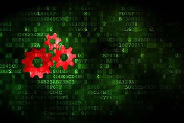 Image showing Business concept: Gears on digital background