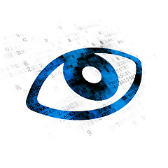 Image showing Protection concept: Eye on Digital background