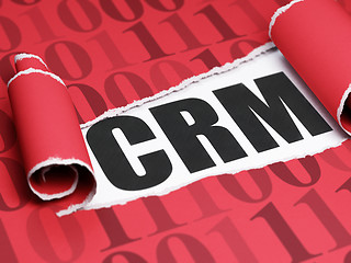 Image showing Business concept: black text CRM under the piece of  torn paper